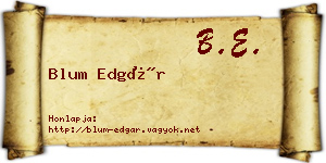 Blum Edgár névjegykártya